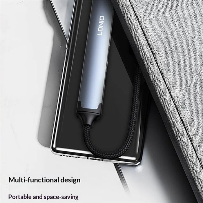LDNIO DS-134C USB-C to 4-Port USB 3.0 Hub 5Gbps High Speed Data Transfer Adapter for MacBook Laptop - Grey - 5
