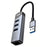 LDNIO DS-144U USB-A to 3x USB3.0 Ports RJ45 Gigabit Ethernet Hub Adapter for Laptop PC - Grey - 1