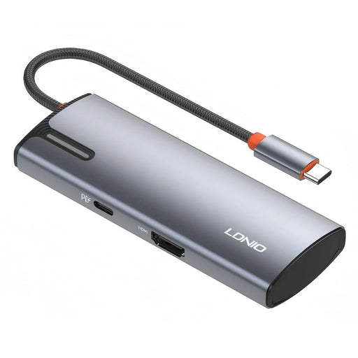 LDNIO DS-15H 5 in 1 Type-C Hub PD 100W Fast Charging 4K HD 3x USB 3.0 Docking Station - Grey - 1