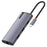 LDNIO DS-16U USB-C Hub 6 in 1 Docking Station with PD 100W Fast Charging Gigabit Ethernet 4x USB Ports - Grey - 1