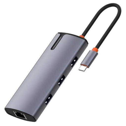 LDNIO DS-16U USB-C Hub 6 in 1 Docking Station with PD 100W Fast Charging Gigabit Ethernet 4x USB Ports - Grey - 1