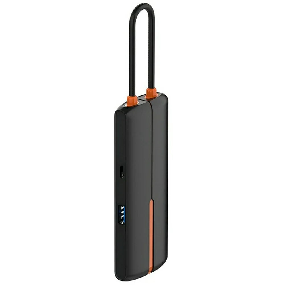 LDNIO DS-26U 6 in 1 USB-C Hub Dock 1000Mbps Ethernet + PD 100W Fast Charging + 3 5Gbps USB 3.0 + USB 2.0 Type-C Adapter - Black - 1