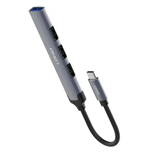LDNIO DS-34U 4 in 1 USB-C Hub Type-C to USB 3.0 + 3 USB 2.0 Adapter for Laptop Desktop - Grey - 1