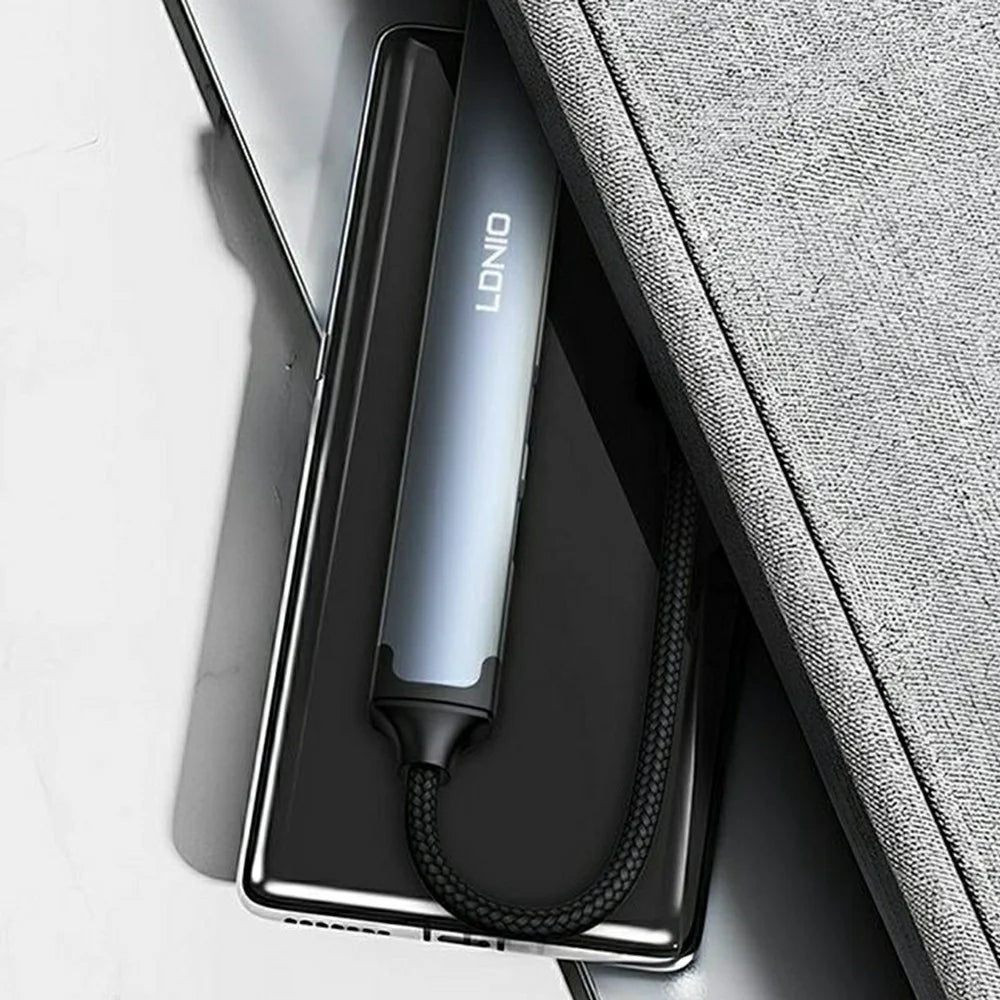 LDNIO DS-74U 4 in 1 Hub USB-A to USB 3.0 5Gbps + 3 Type-C 2.0 Adapter for Laptop PC - Grey - 5