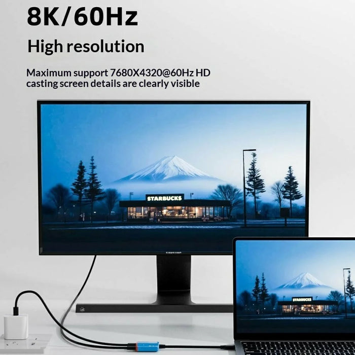 D0249 Type-C Hub 2 in 1 Converter 100W PD Fast Charging 8K@60Hz HD Display for AR Glasses Gaming Console - Red / Blue - 4