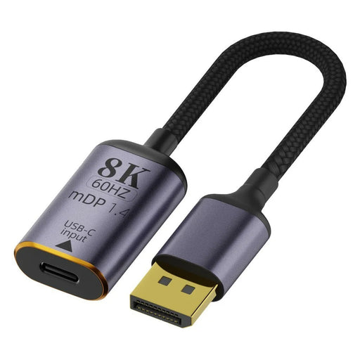 DP020 USB-C Female to DisplayPort 1.4 Male Adapter 8K / 60Hz Video Converter Cable for MacBook Laptop Monitor - 1