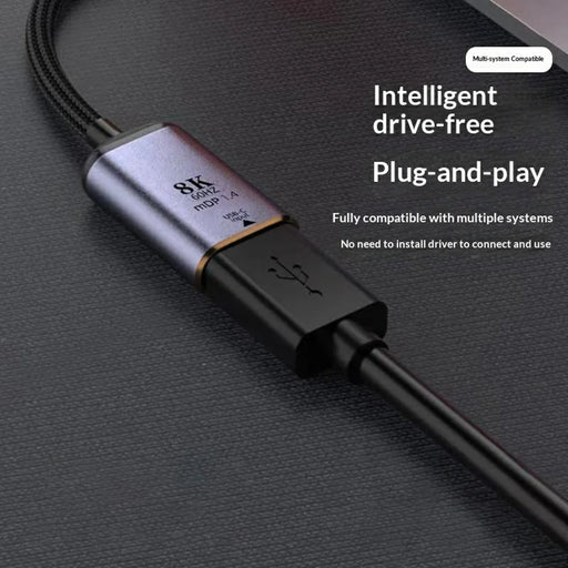 DP020 USB-C Female to DisplayPort 1.4 Male Adapter 8K / 60Hz Video Converter Cable for MacBook Laptop Monitor - 2