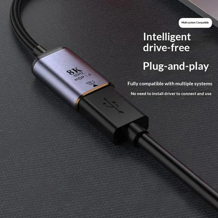 MD019 USB-C Female to Mini DP Male Adapter 8K / 60Hz Video Converter Cable for MacBook Laptop Monitor - 2