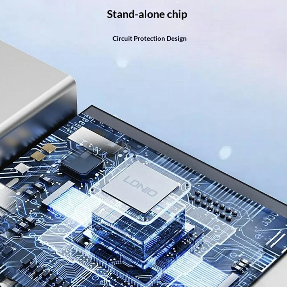 LDNIO DS-87C 7 in 1 USB-C Hub USB 3.0 + USB 2.0 Splitter Aluminum Alloy High Speed Data Transfer Adapter - Grey - 3