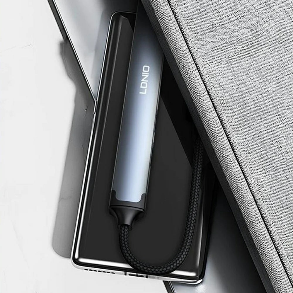 LDNIO DS-87C 7 in 1 USB-C Hub USB 3.0 + USB 2.0 Splitter Aluminum Alloy High Speed Data Transfer Adapter - Grey - 5
