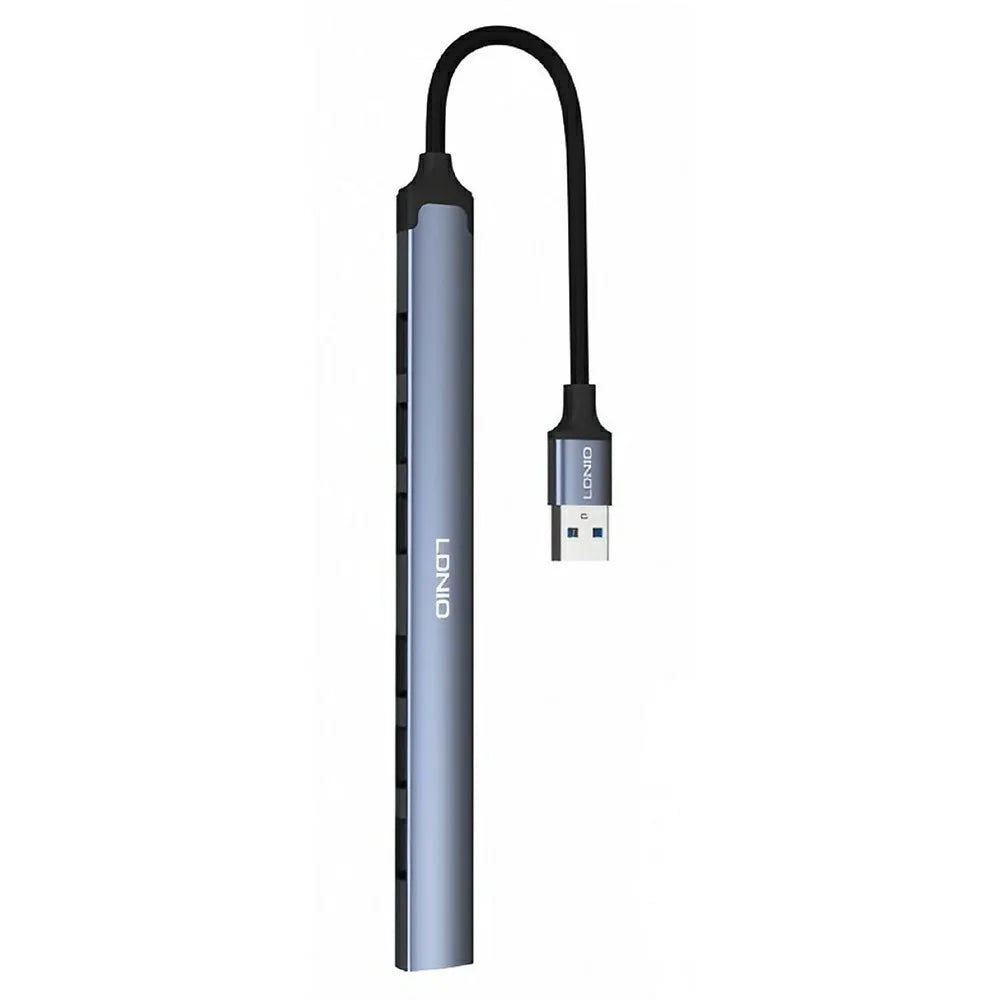 LDNIO DS-97U 7 in 1 USB Hub High Speed USB 3.0 + 6x USB 2.0 Splitter Adapter for PC Laptop - Grey - 1