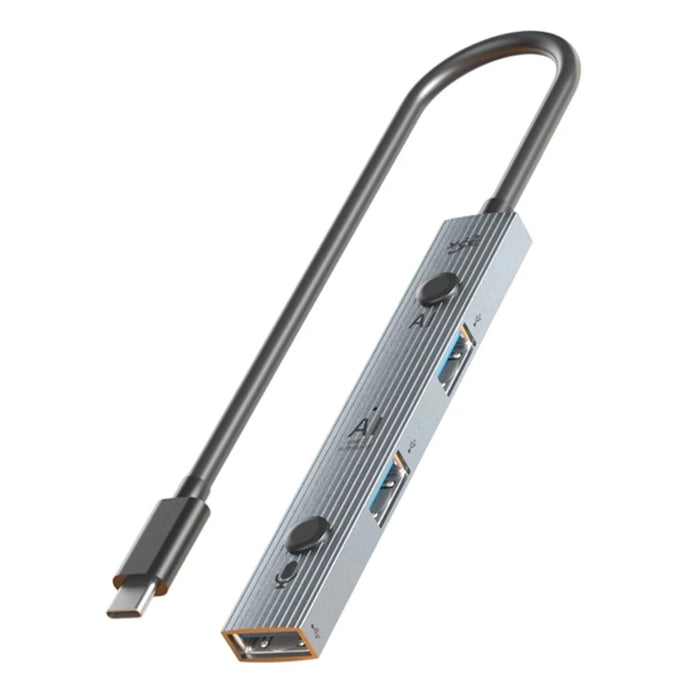 YCE V323 5-in-1 AI Voice Hub Type-C to 3 USB 2.0 Translator 146 Languages Real-time Translation - Grey - 1