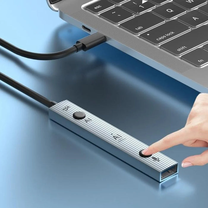 YCE V323 5-in-1 AI Voice Hub Type-C to 3 USB 2.0 Translator 146 Languages Real-time Translation - Grey - 2