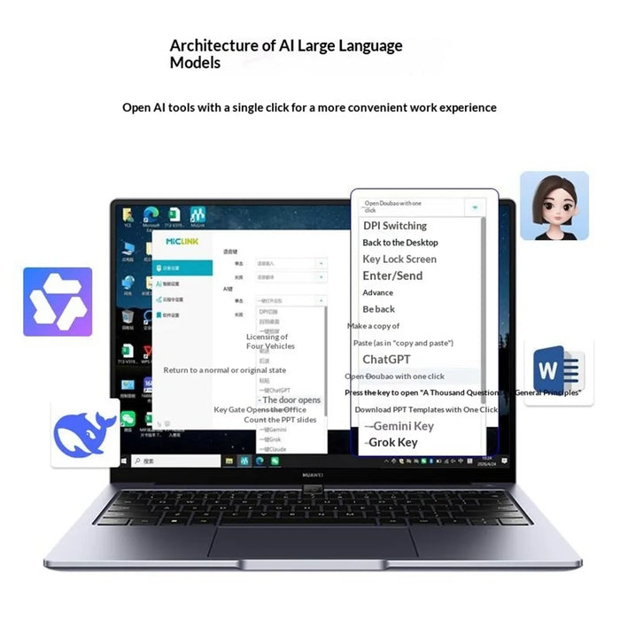 YCE V323 5-in-1 AI Voice Hub Type-C to 3 USB 2.0 Translator 146 Languages Real-time Translation - Grey - 7
