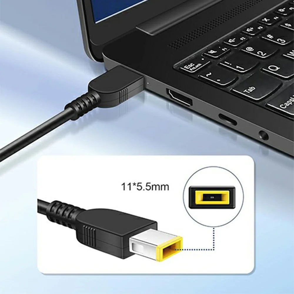 For Lenovo ThinkPad T460 / T550 / X250 / E450 90W Laptop Charger Power Adapter 20V / 4.5A Yellow Square Tip - US Plug - 6