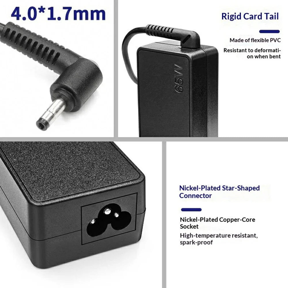 65W Laptop Charger 20V 3.25A for Lenovo IdeaPad 3 / IdeaPad 5 / Flex 5 Power Adapter 4.0x1.7mm - UK Plug - 7