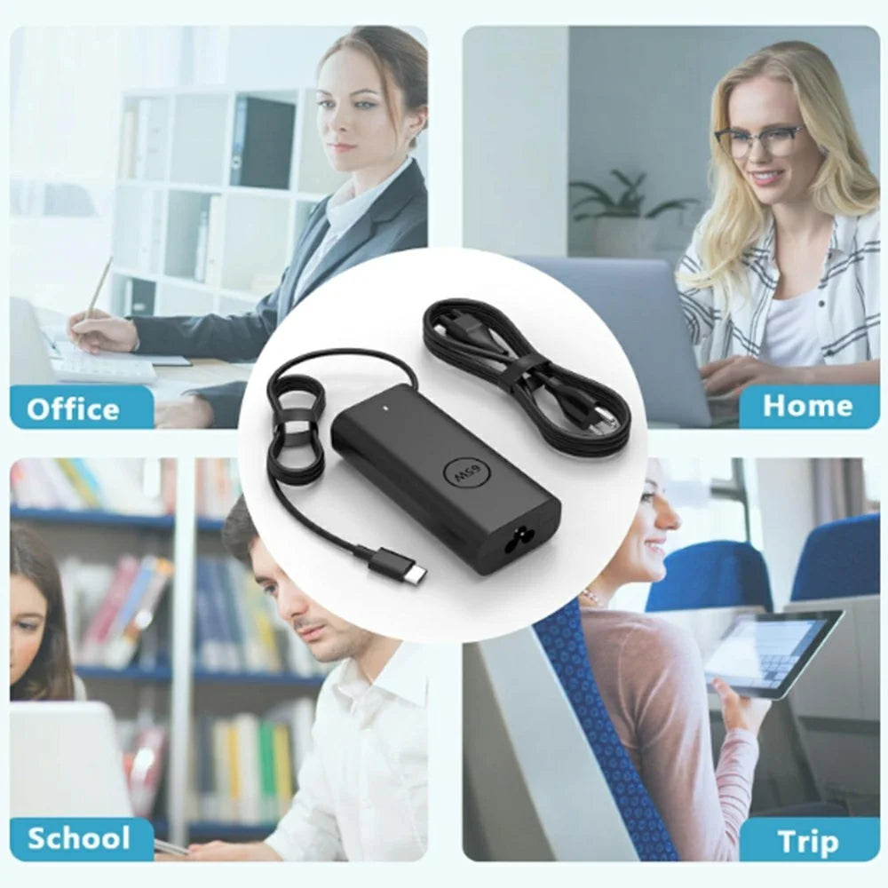 65W USB-C PD Charger 20V 3.25A Power Adapter for Dell Pro 14 / Pro 16 / 14 Plus - US Plug - 3