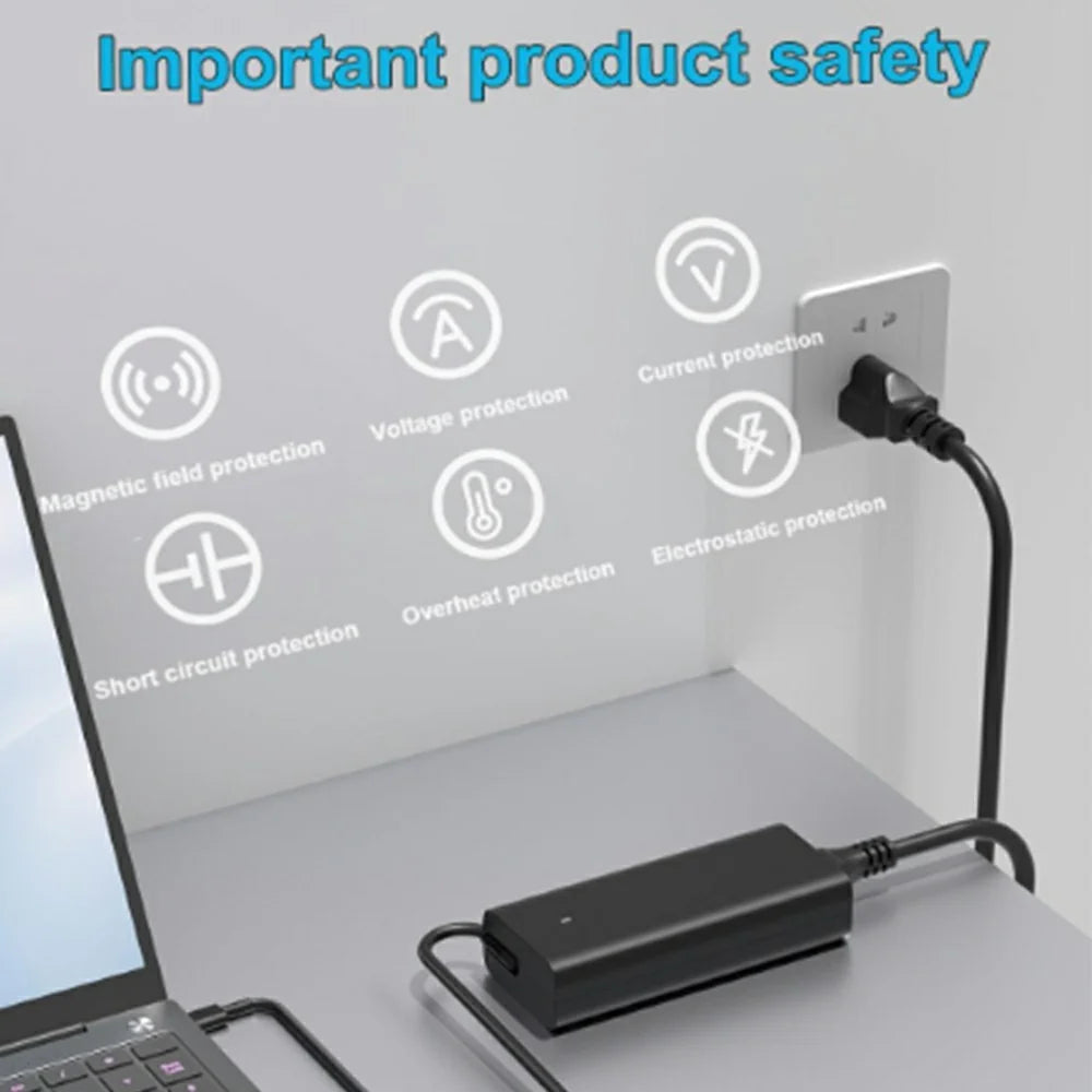 65W USB-C PD Charger 20V 3.25A Power Adapter for Dell Pro 14 / Pro 16 / 14 Plus - US Plug - 6