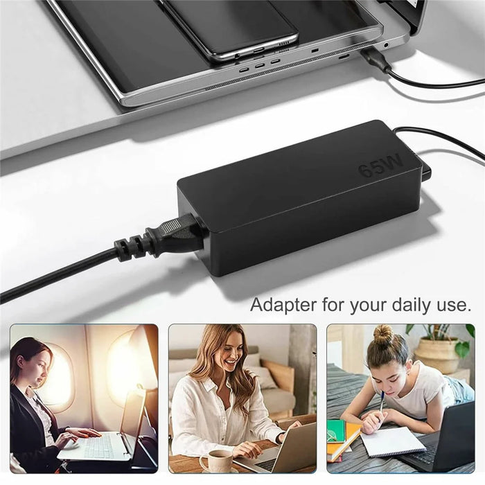 65W USB-C Charger for Huawei HP Dell Lenovo ThinkPad Yoga Chromebook Laptop Power Adapter - EU Plug - 4
