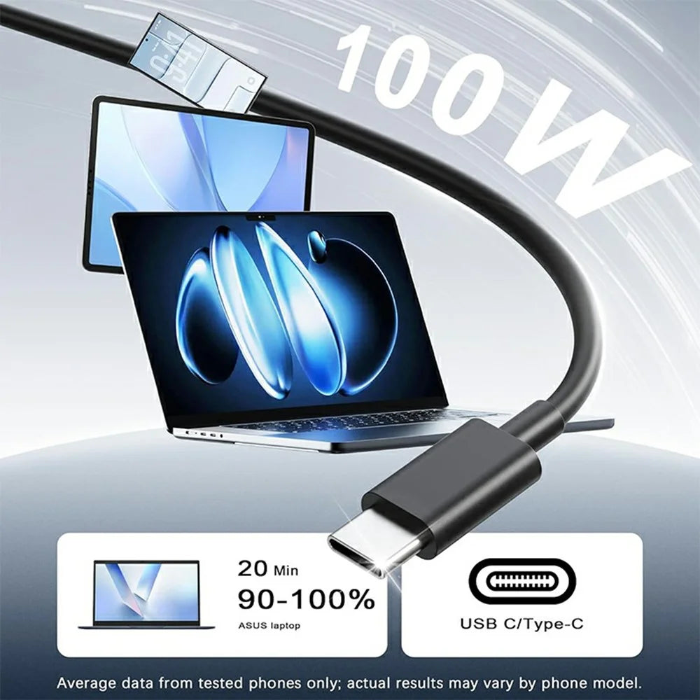 20V / 5A 100W USB-C Laptop Charger Power Adapter for ASUS ROG Flow X13 (2022) / (2023) / Z13 (2022) - EU Plug - 4