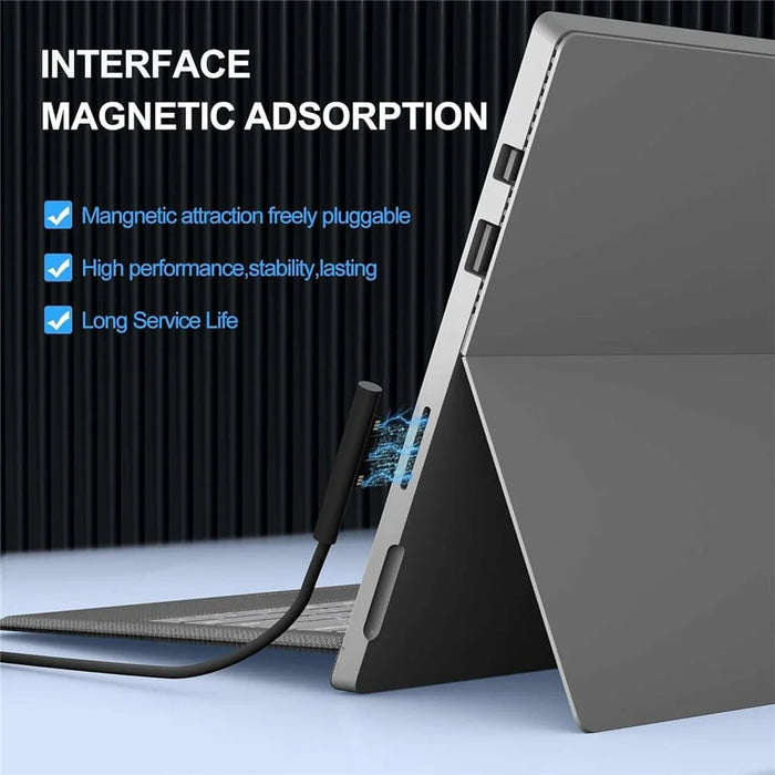 65W Laptop Charger for Microsoft Surface Pro 11  /  10  /  9  /  8  /  7 15V  /  4A Power Adapter with 5V  /  1A USB Port - US Plug - 2