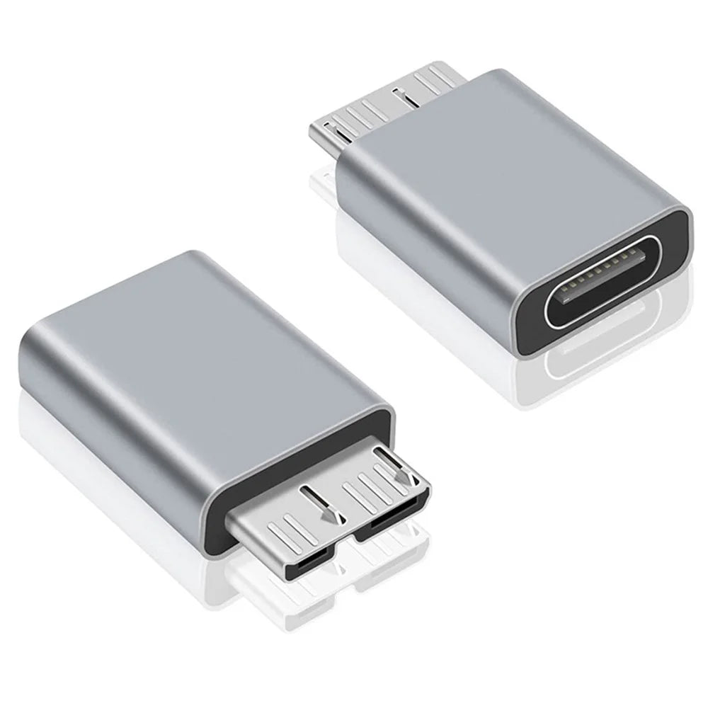 JUNSUNMAY 2Pcs Type-C Female to USB 3.0 Micro B Male Adapter Aluminium Alloy Laptop PC Hard Drive Converter Connector - 1