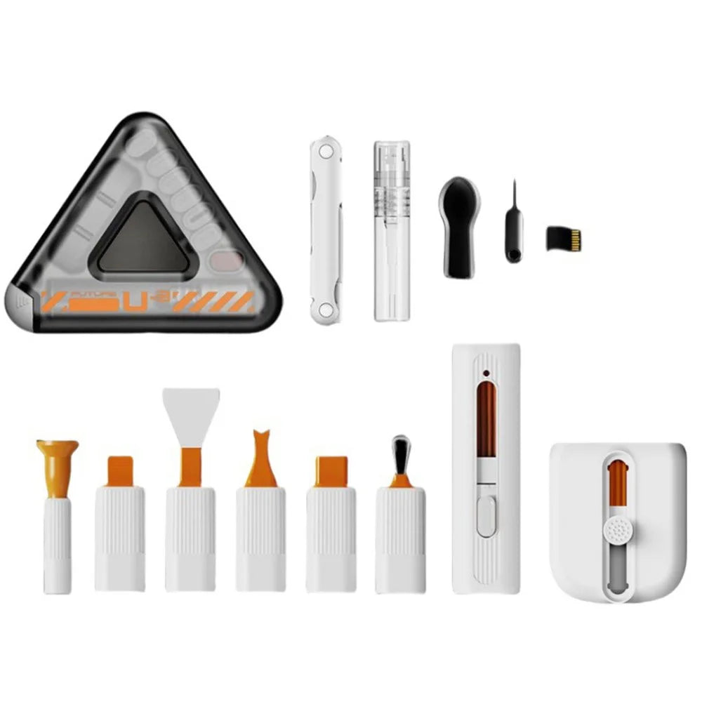 Q6C Multi-Functional Cell Phone Cleaning Brush Set for Laptops, Cameras, Bluetooth-compatible Earbuds, and Keyboards - 1