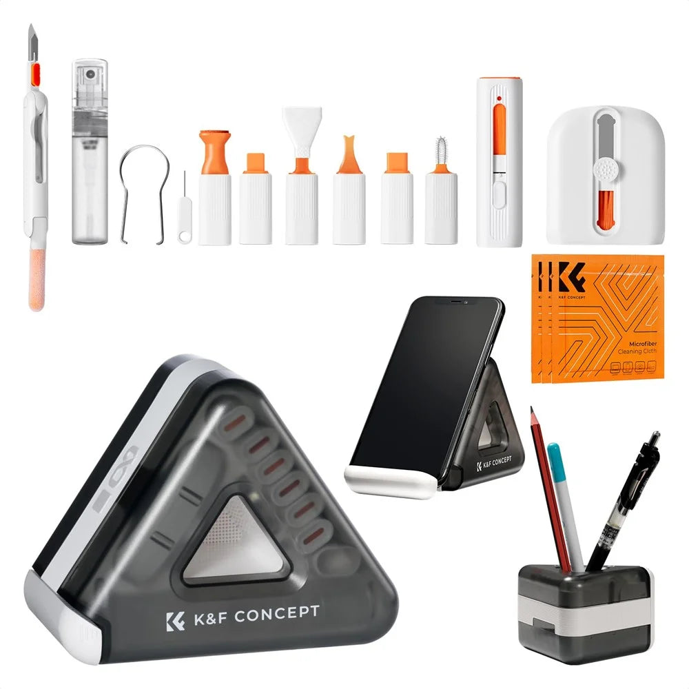 Q6C Multi-Functional Cell Phone Cleaning Brush Set for Laptops, Cameras, Bluetooth-compatible Earbuds, and Keyboards - 2