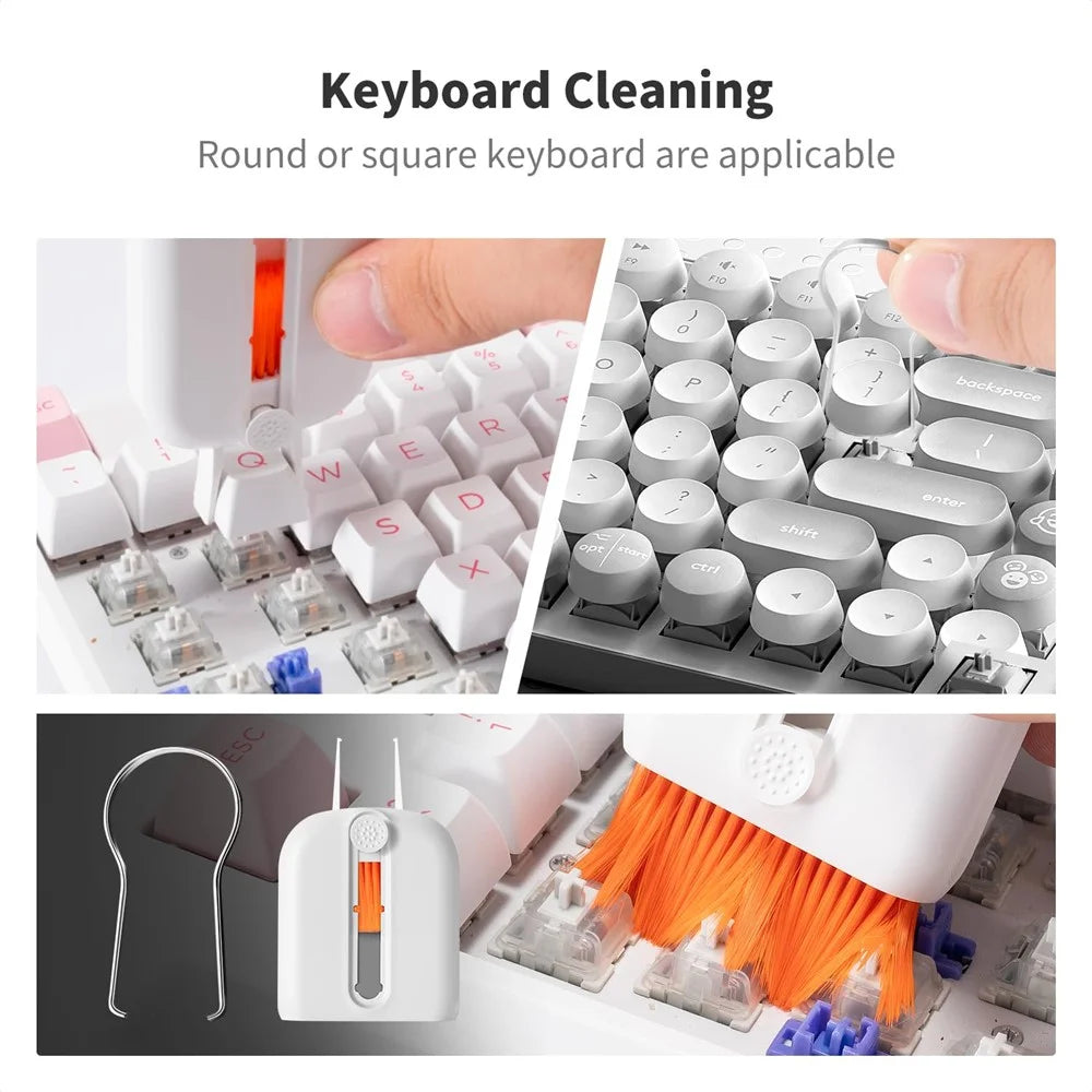 Q6C Multi-Functional Cell Phone Cleaning Brush Set for Laptops, Cameras, Bluetooth-compatible Earbuds, and Keyboards - 4