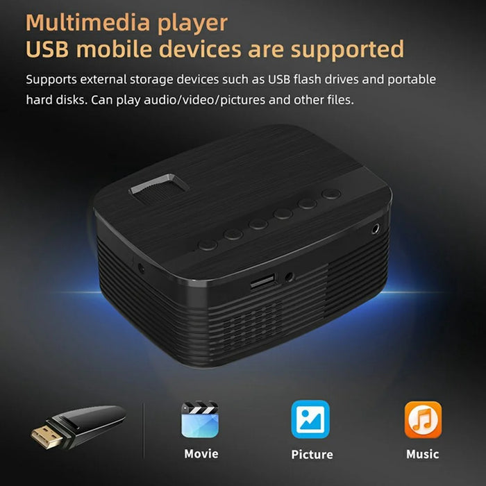 T11 Mini Portable Multi-Function Projector Home Theater HD Video Projector - EU Plug - 3