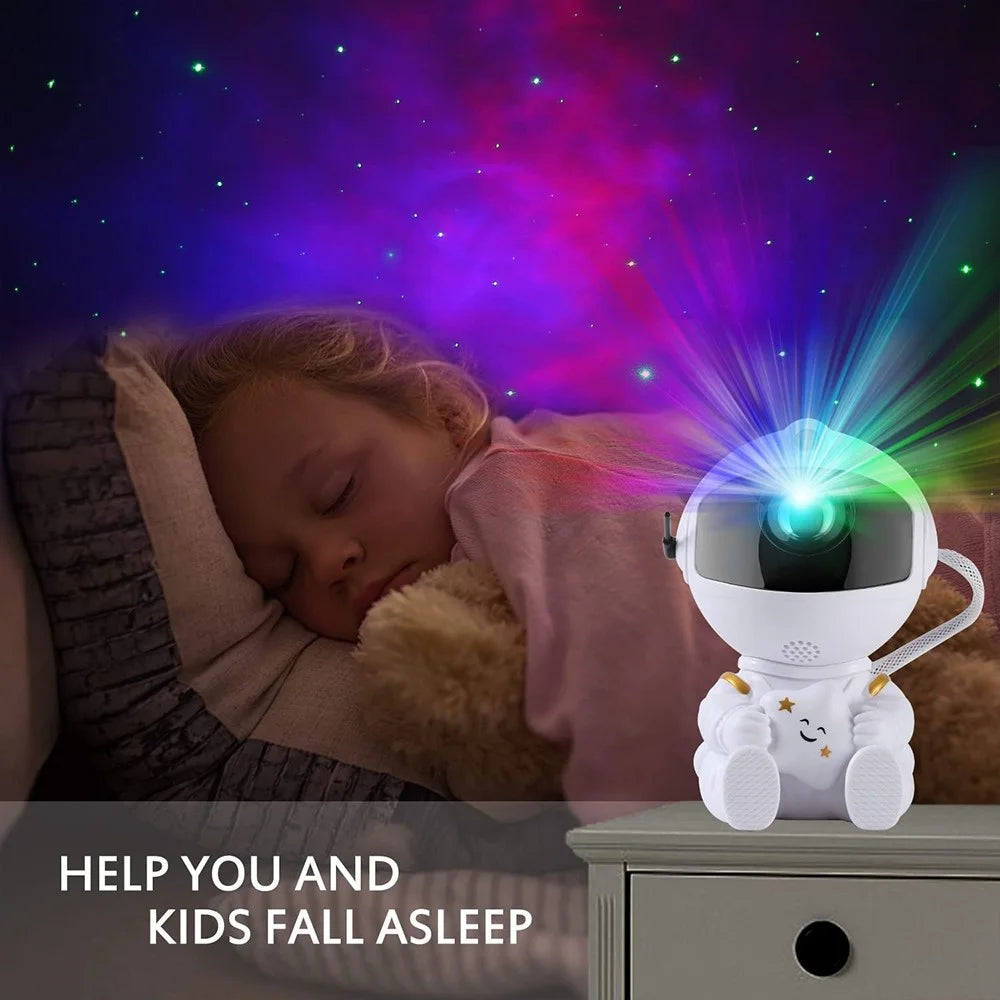 Astronaut Projector Starry Sky Galaxy Projector Night Light LED Lamp for Bedroom Room Decor - Star / White - 2