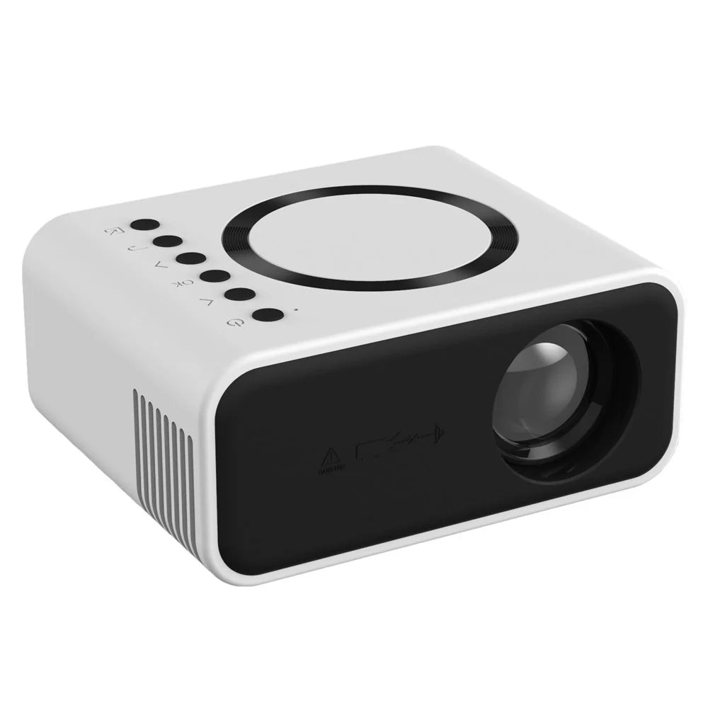 YT300 Mini Projector LED Smart TV Portable Home Theater Rich Interface Low Noise Internal Speaker - White / EU Plug - 1