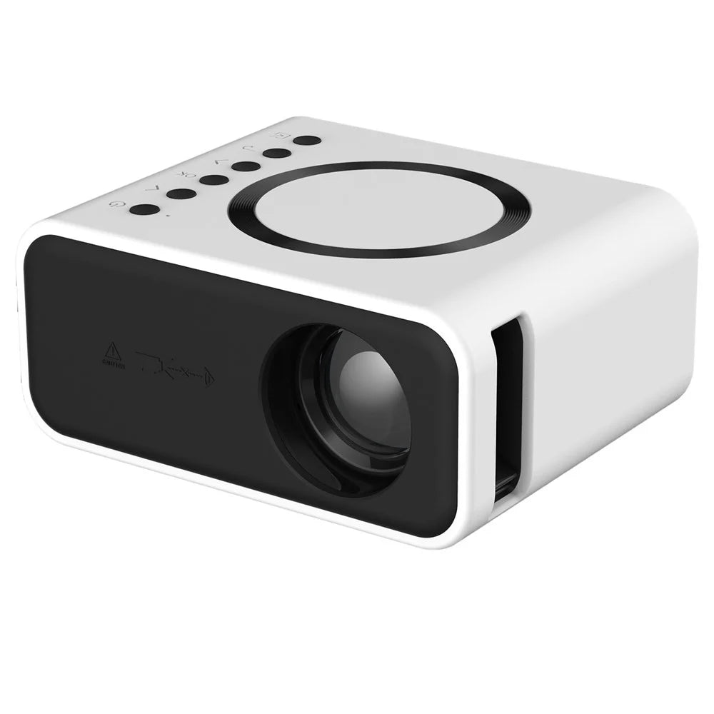 YT300 Mini Projector LED Smart TV Portable Home Theater Rich Interface Low Noise Internal Speaker - White / EU Plug - 2