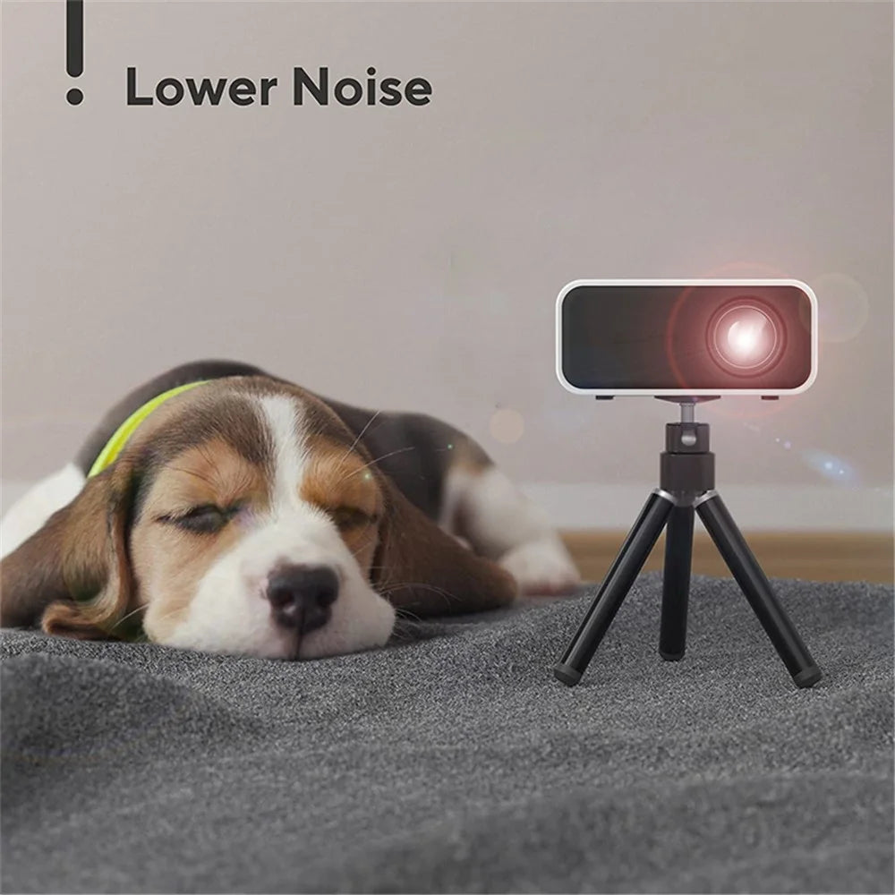 YT300 Mini Projector LED Smart TV Portable Home Theater Rich Interface Low Noise Internal Speaker - White / EU Plug - 4