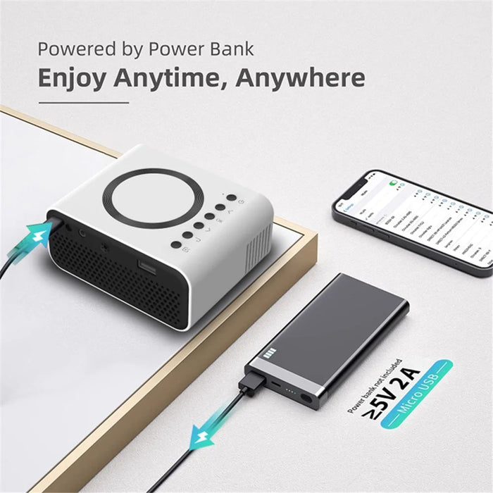 T300S 320x240 24ANSI Lumens LCD Projector Home Theater Mini Projector Support Wired / Wireless Sync Screen - White / US Plug - 7