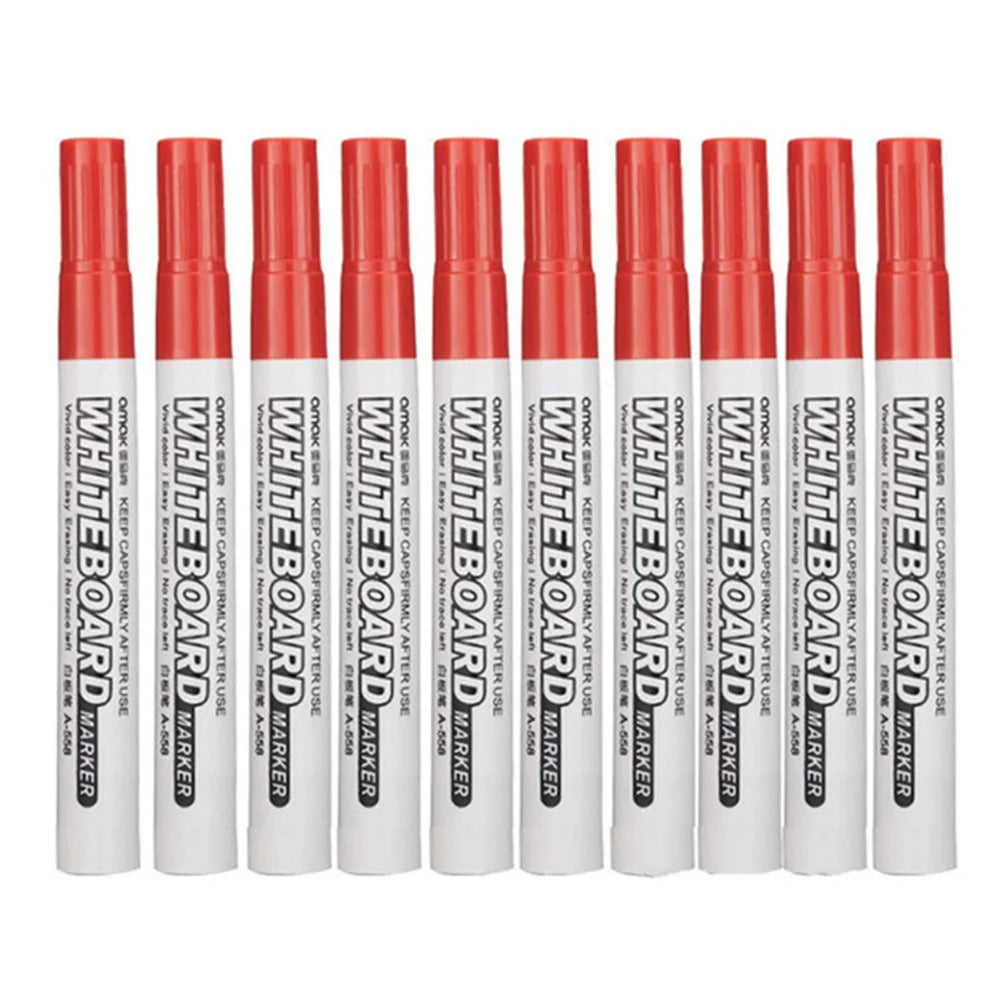 10-in-1 Whiteboard Marker Pen Painting Graffiti Drawing Pen - Red - 1
