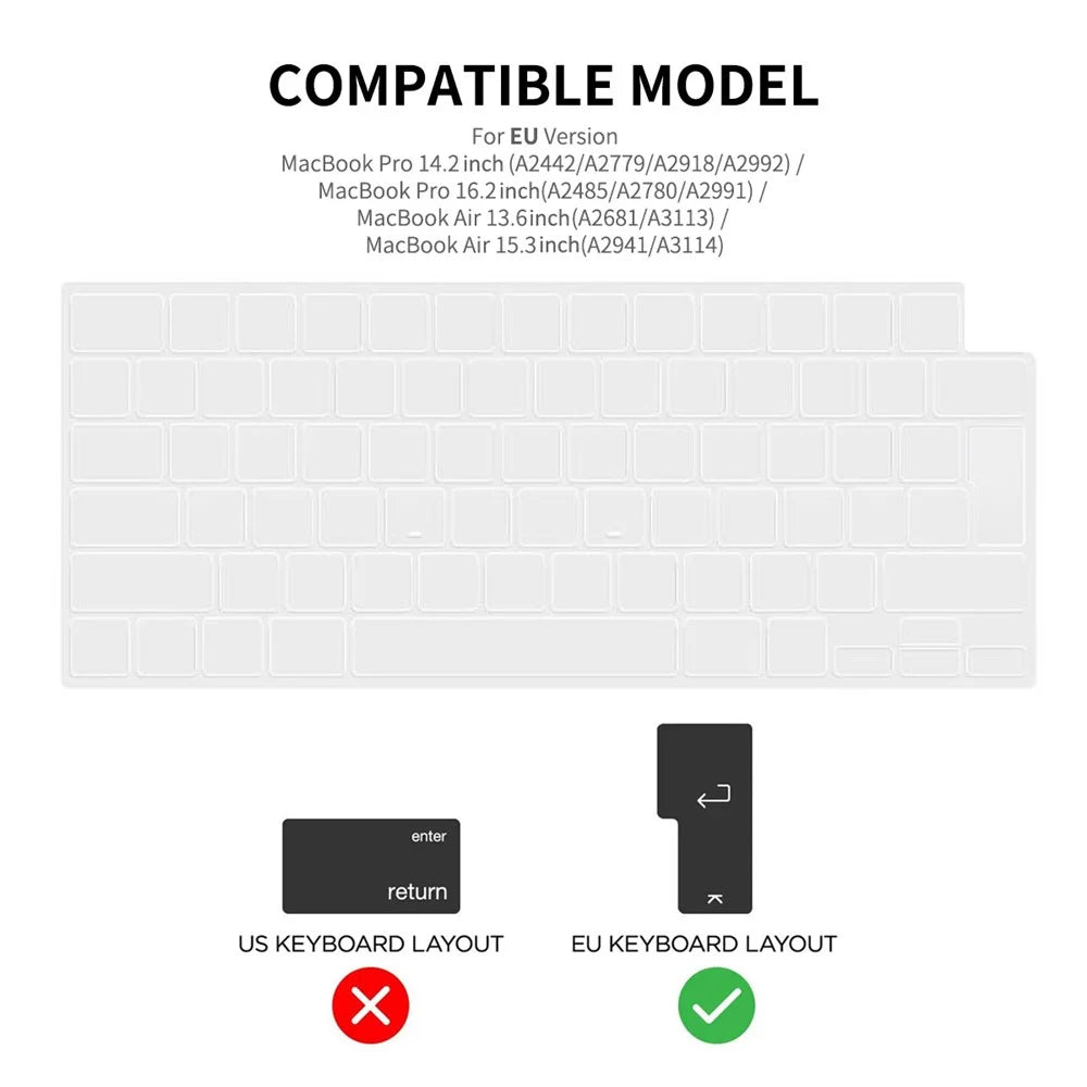 ENKAY HAT PRINCE TPU Keyboard Film (EU Version) for MacBook Pro 14 inch (A2442) / 16 inch (A2485) / Air 15 inch (2025) / (2024) / (2023) A2941 / 13 inch (2025) - 7