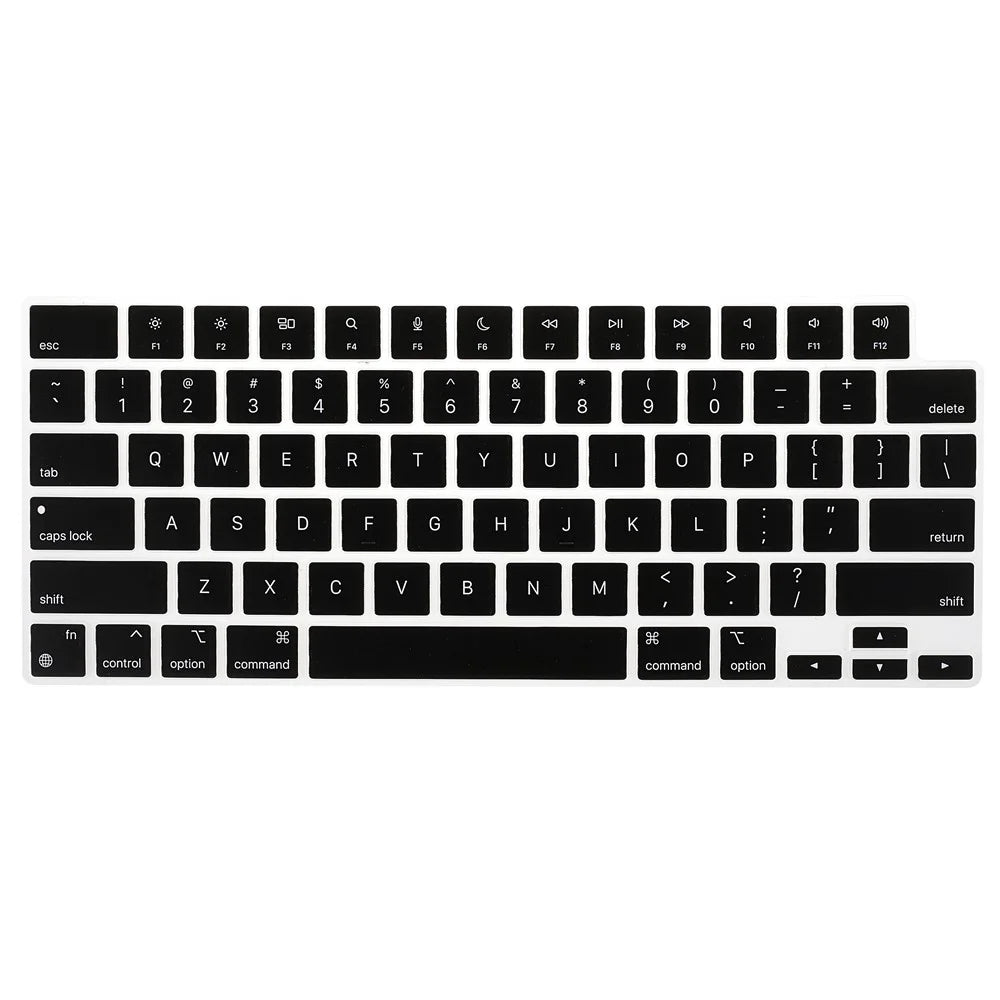 Black Silk Printing Design Keyboard Cover Soft TPU Keyboard Protection Film Case for EU Version MacBook Pro 14.2'' (A2442) / Pro 16.2'' (A2485) - 1