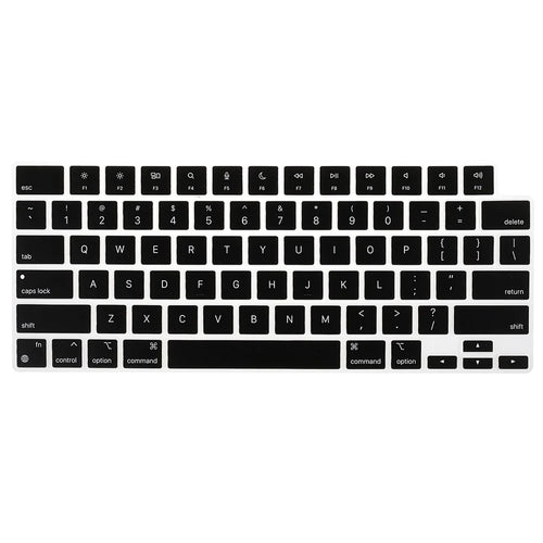 Black Silk Printing Design Keyboard Cover Soft TPU Keyboard Protection Film Case for EU Version MacBook Pro 14.2'' (A2442) / Pro 16.2'' (A2485) - 1
