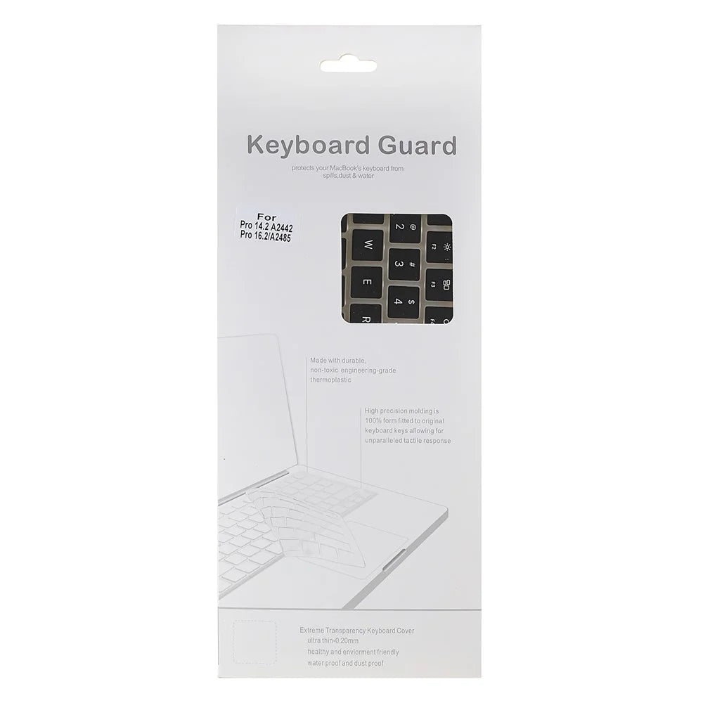 Black Silk Printing Design Keyboard Cover Soft TPU Keyboard Protection Film Case for EU Version MacBook Pro 14.2'' (A2442) / Pro 16.2'' (A2485) - 5