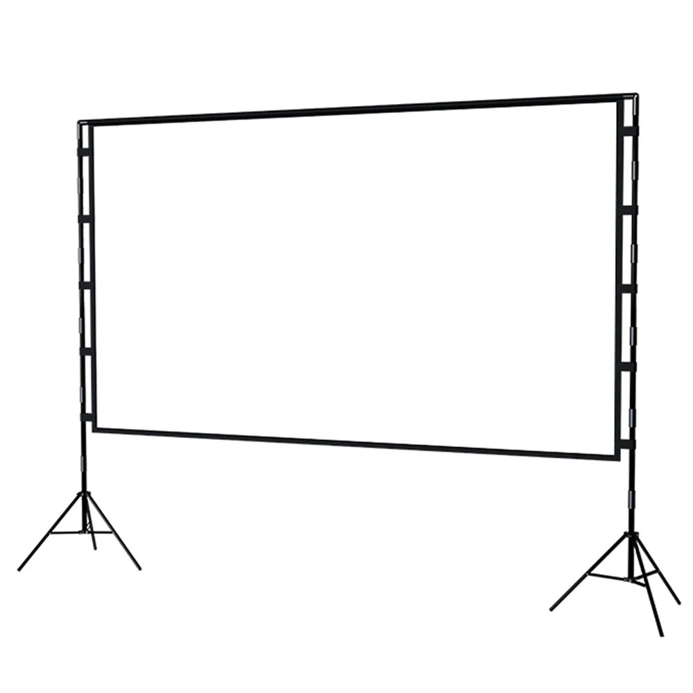120-Inch 2.65mx1.5m Indoor Outdoor Projection Curtain 16:9 Movie Projector Screen with Stand Storage Bag - 1