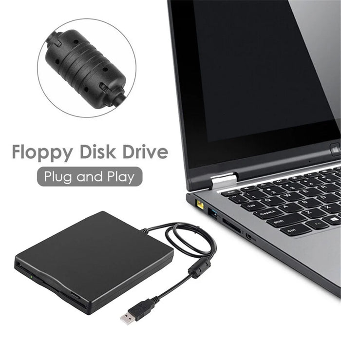 3.5 Inch External USB Floppy Disk Drive Portable Plug and Play 1.44MB FDD Floppy Drive - 3