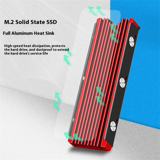 JEYI Cool Warship 2280 M.2 NVMe SSD Heatsink Double-Sided Thermal Silicone For PS5 SSD Cooling Vest - Red - 2