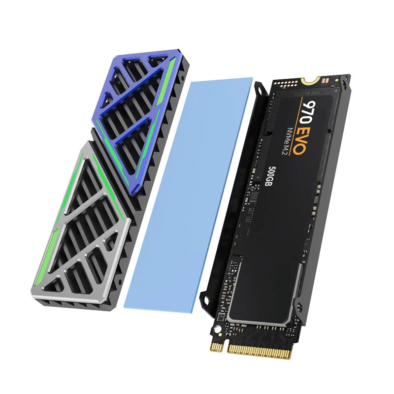JEYI M.2 2280 SSD Heatsink Ultra Thin Aluminum Cooling Fan for PS5 / Graphics Card NVMe SSD Cooler Heat Dissipation - 3
