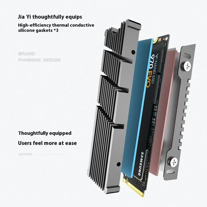 JIAYI Aluminum Alloy Heat Sink for M.2 NVME SSD Multi-Channel Cooler - Cooler Master Devastator II - 3