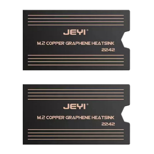 JEYI 2Pcs Heat Sink for M.2 SSD Copper Graphene Heat Dissipation Cooling Pad - M.2 2242 Heatsink | 2 Pcs - 1