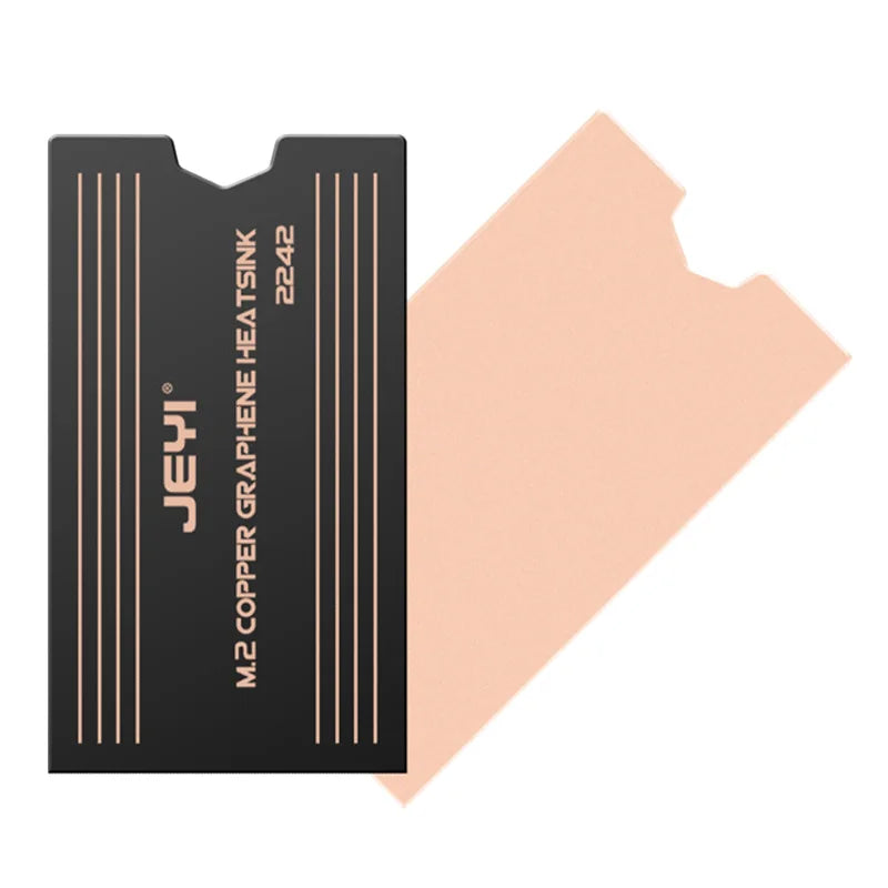 JEYI 2Pcs Heat Sink for M.2 SSD Copper Graphene Heat Dissipation Cooling Pad - M.2 2242 Heatsink | 2 Pcs - 3