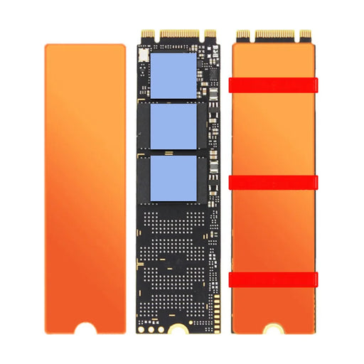JEYI M.2 NVMe Copper Heat Sink with Thermal Pad and Rubber Straps for 2280 SSD Laptops Cooling Heatsink - 2