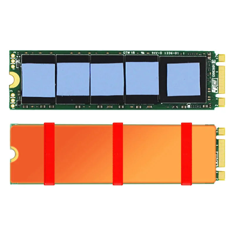 JEYI M.2 NVMe Copper Heat Sink with Thermal Pad and Rubber Straps for 2280 SSD Laptops Cooling Heatsink - 3