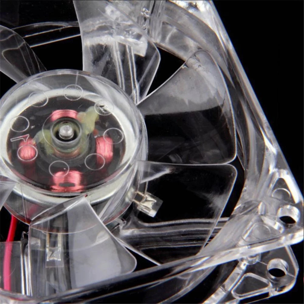80mm Crystal Clear Cooling Fan 4Pin Computer Fan with Color Lighting for 4Pin CPU, Water-Cooling Radiator Low Noise Fan - Transparent Colorful Light - 3